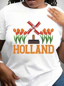 Camiseta Holland Mill Tulips Amsterdam Países Bajos - Camiseta - Blanco - Ver 6