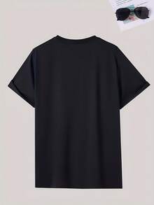 -Sommer Men's Sports Shirt - Short Sleeve, Weightlifting And Deadlift Pattern Design - Breathable And Sweat-Wicking Training Shirt --Black Fitness Shirt, Suitable For Weight Training, Powerlifting And Casual Sports - Washable Summer T-Shirt, Loose And Comfortable. - Back - View 2