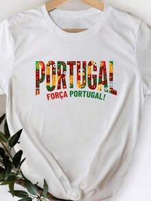 Camiseta de la Copa Mundial de Portugal, Regalo para Fanáticos del Fútbol de Força Portugal, Camiseta del Equipo de Fútbol Portugués, Camiseta Gráfica del Orgullo de la Selección, Deporte de Fútbol Europeo - Negro - Ver 6