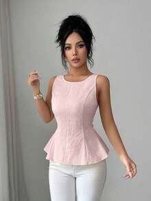 Chalecos de verano elegantes y románticos tejidos para damas - Rosa - Ver 7
