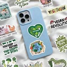 50 miếng dán trang trí chủ đề chay cho laptop, sổ lưu niệm, hành lý, đàn guitar, tự làm graffiti, thẩm mỹ, nhãn dán xanh, quà tặng sáng tạo. - 50 cái - Xem 10