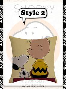 Snoopy Throw Pillow Sofa Cushion, Cute Printed Decorative Pillow For Home Decor - Rectangle - View 3
