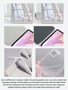 樱花枝图案保护套，兼容 iPad Air 8(M4)2026(11 英寸)、Air 4/5 10.9 英寸、7/8/9 10.2 英寸，内置笔槽，兼容三星 Tab S6 10.4 英寸，兼容 Kindle 第 11 代(2022/2024)、Kindle Clara 2E、Clara Colour、Clara BW (6 英寸) 和 Libra Colour (7 英寸)，可爱少女时尚设计，平板电脑桌面装饰，生日和节日礼物。 - 彩色 - 查看 4
