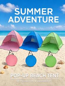 1pc Durable Quick Automatic Setup Sun Umbrella, Outdoor Use, Lightweight Portable Design, Ideal Gift For Holidays And Outdoor Adventures, Beach Accessory - Fully Automatic Tent - View 3