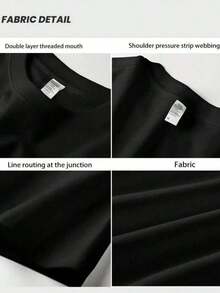 1 Camiseta de Verano para Mujer, 100% Algodón, 180g, Cuello Redondo, Holgada, Versátil, Cómoda, Casual, Estilo Juvenil, Manga Corta, Estampado de Dibujos Animados, Uso Diario, para Todas las Temporadas - Negro - Ver 4