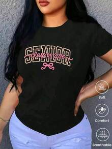 Camiseta de cuello redondo y mangas cortas de ropa fashion, fabricada en México, para la temporada primavera-verano 2025. Con estampado de dibujos animados, es un modelo de pareja, apta para usar tanto por dentro como por fuera, ideal para oficina y estilo casual, diseñada para hombres y mujeres, en unidad individual. - Negro - Ver 6