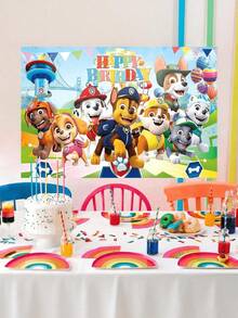 1pc PAW Patrol Theme Backdrop, Featuring Cute Cartoon Characters, New Creative Design, Essential Birthday Party Decoration, Reusable, High-Quality Backdrop, Party Banner And Flag - View 4