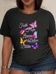 Camiseta de manga corta unisex con estampado de "mariposa" para mujer, ideal para vacaciones de verano, de estilo casual. Camiseta cómoda para hombre, con diseño de cuello redondo, ultra suave, transpirable, que absorbe la humedad, una prenda esencial de moda para el verano. Camiseta unisex de algodón suelto de manga corta y cuello redondo, estilo vintage urbano. - Blanco - Ver 9