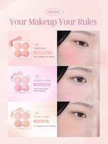 Dasique 4-Color Matte Blush Palette, High Color Payoff, Long-Lasting, Natural Glow, Lightweight & Breathable, Vegan Formula, Fashionable Makeup Brand, Christmas Holiday Essential - #09 Hạnh nhân vani - Xem 8