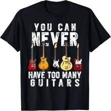 Camiseta retro con estampado de guitarra, estilo urbano unisex para verano, camiseta divertida, camiseta estampada, camiseta para mujer. - Negro - Ver 2