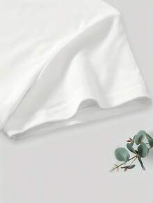 Camiseta 100% pura de manga corta y cuello redondo con estampado de pescado, versátil y hecha de tela cómoda - Blanco - Ver 5