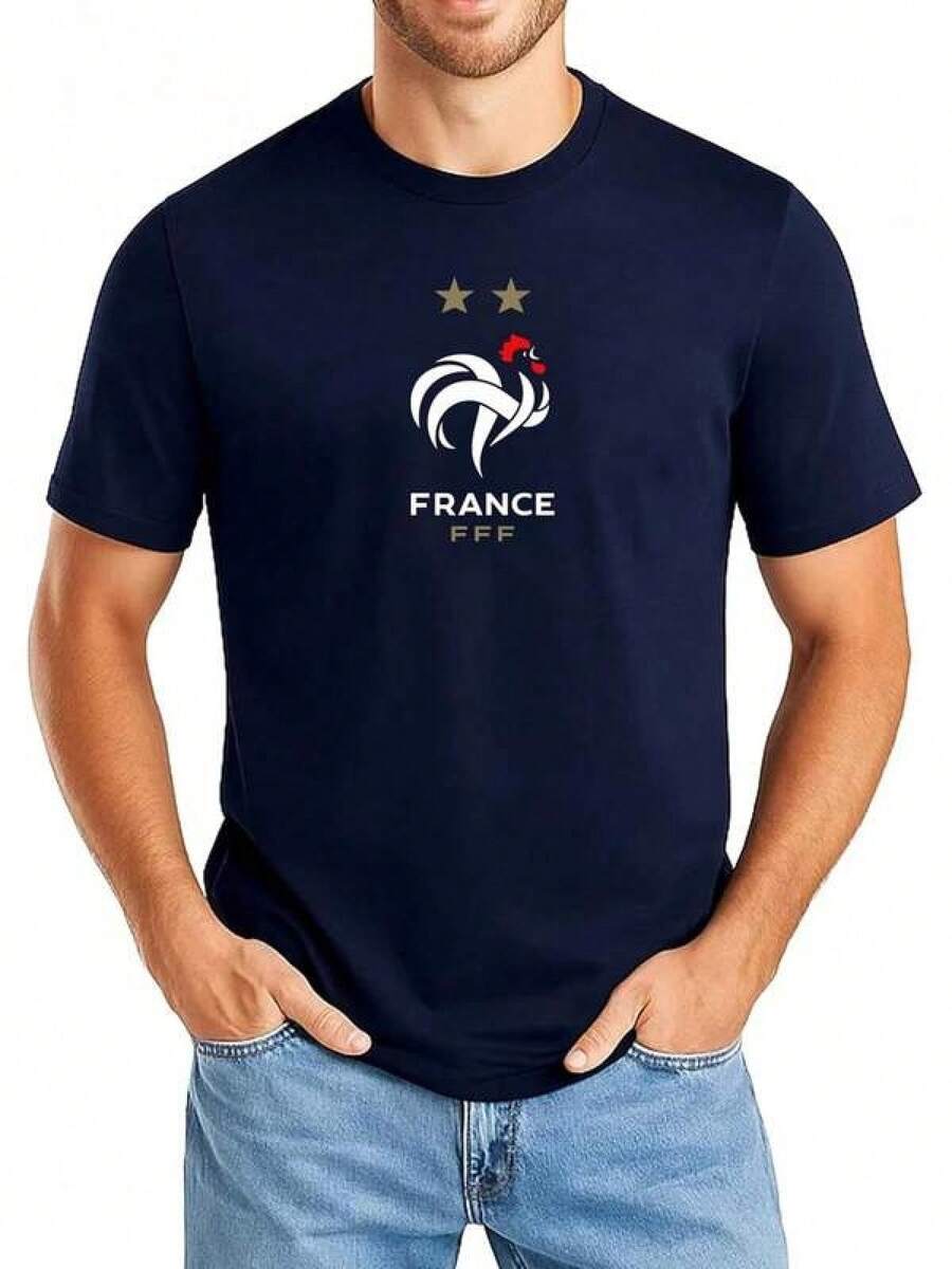 Playera de fútbol con Licencia Oficial de la Federación de Fútbol de Francia, Unisex para Adultos,Para Hombre y Mujer - Negro - Ver 1