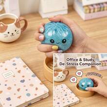 1pc Interesting Steamed Bun Squeezing Toy, Handmade Soft Design With Slow Rebound And Sticky, Suitable As Office, Christmas, Halloween, Easter And Birthday Gift, A Fun Squeezing And Sticking Game - Multicolor - View 8