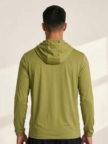 Driftmere Men's Lightweight Breathable Solid Color Loose Fit Jacket For Outdoor Sports, Summer - Mustard Yellow - View 2