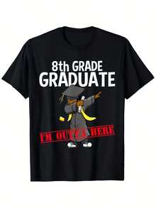 Camiseta de recuerdo de graduación, modelo unisex, opción ideal para regalo de graduación. Tejido cómodo, apta para usar en todas las estaciones, disponible en tallas S-2XL - Negro - Ver 2