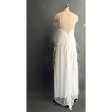 Vestido mujer  con encaje, escote barco, corte amplio, cintura alta, diseño favorecedor y estiloso - Blanco - Ver 5