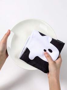 2 Stück Halloween Servietten, Küchentücher mit Geistermuster, Küchentuch-Set, Frottee, Halloween Dekoration, Halloween Party Deko, Halloween Süßigkeiten oder Trick Deko, fröhliche Halloween Dekoration, Küchenutensilien, Reinigungsbedarf, Küchenartikel, Küchenorganisation - mehrfarbig - Übersicht 12