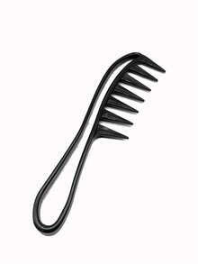 Men's Black Plastic Comb, 7-Tooth Salon Hair Styling Comb - Black - View 2