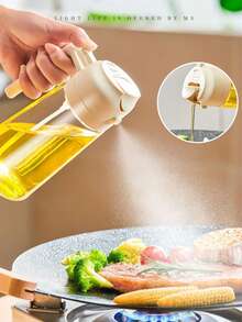 Hellobear 2 In 1 Olive Oil Dispenser And Sprayer,  Glass Oil Bottle With Auto Flip Cap, Leak-Proof Oil Spritzer For Cooking, BBQ, Salad, Baking, Kitchen Gadgets (Olive Green Or Transparent, Random Color - View 2