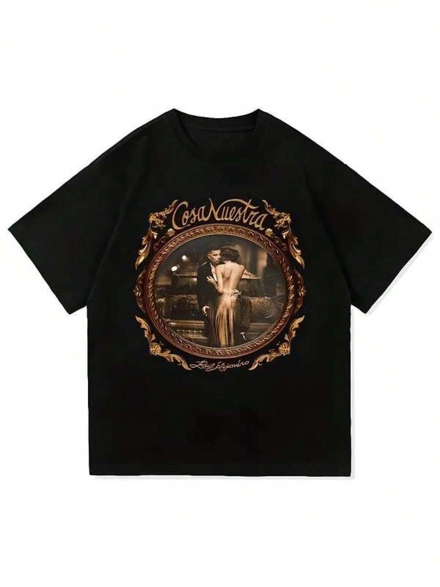 Camiseta unisex de manga corta, TRANSPIRABLEVERANORefrescanteSummerRauwAlejandroCocaNuestraTCamisaModaHarajukuEstéticaGráficoCamisetaUnisexoAltoCalidadVintagesssCamisetasCamisetashombre, , , Dazymujer,romwehombres, bohochic,maestrasregalos,camisetaparaconjuntos de mujercon curvasparamu,y2k, - Negro - Ver 1