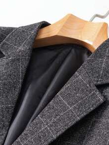 Officeau Men's Plaid Blazer Jacket, Lightweight Business Casual Outerwear For Spring Autumn - Grey - View 5