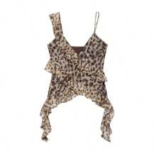 Women's Layered Leopard Print Chiffon Blouse, New Summer Arrival - 動物紋 - 查看 12
