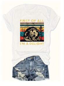Talla Grande - Talla Grande - Camiseta Casual de Manga Corta con Cuello Redondo Grande, Adecuada para Verano y Primavera, Ropa para Mujer de Talla Grande - Blanco - Ver 6