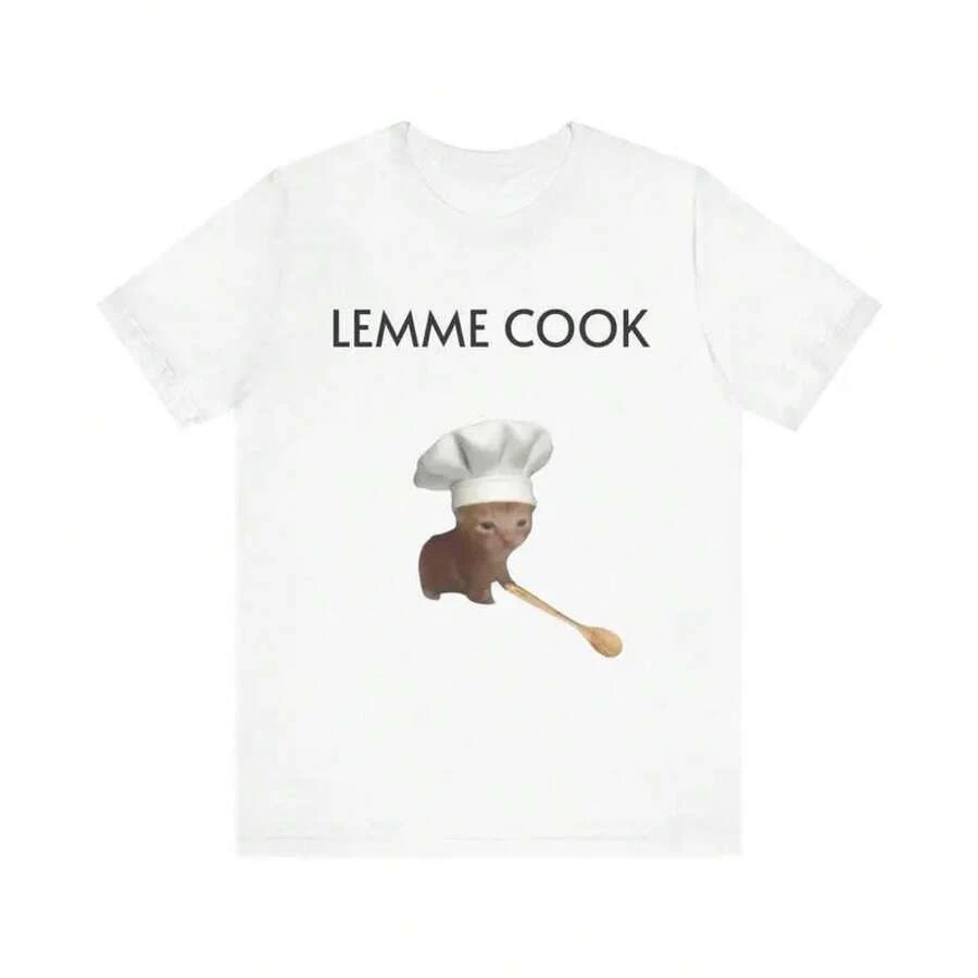 Camiseta Divertida con Meme de Gato - 'DEJA-ME COCINAR' Camiseta de Gato Chef Adorable para Amantes de los Gatos y Amantes de la Comida, Colores Variados, Tallas Completas, Para Hombres, Para Mujeres, regalo para él, regalo para ella, Camiseta divertida para adultos, Regalo para Mujer y Hombre, vibes de verano - Blanco - Ver 1