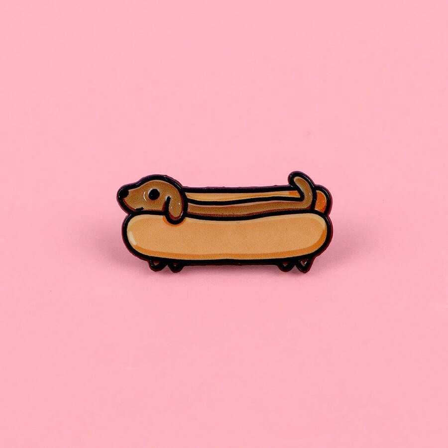 Ghim cài áo hình chó Dachshund dễ thương, hình động vật hoạt hình, hình xúc xích, ghim cài ve áo, huy hiệu cài áo, phụ kiện quần áo, trang sức thời trang, quà tặng.