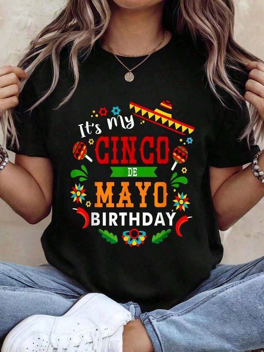 Es mi cumpleaños del Cinco de Mayo, divertida camiseta mexicana para fiesta de cumpleaños. - Negro - Ver 1