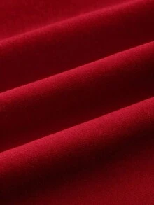 Top elegante de un hombro con un giro en color rojo burdeos delgado para mujer - Rojo - Ver 10