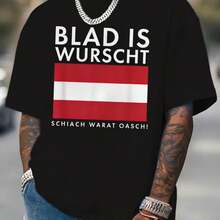 Printed T-Shirt For Men And Women - 黑色 - 查看 1