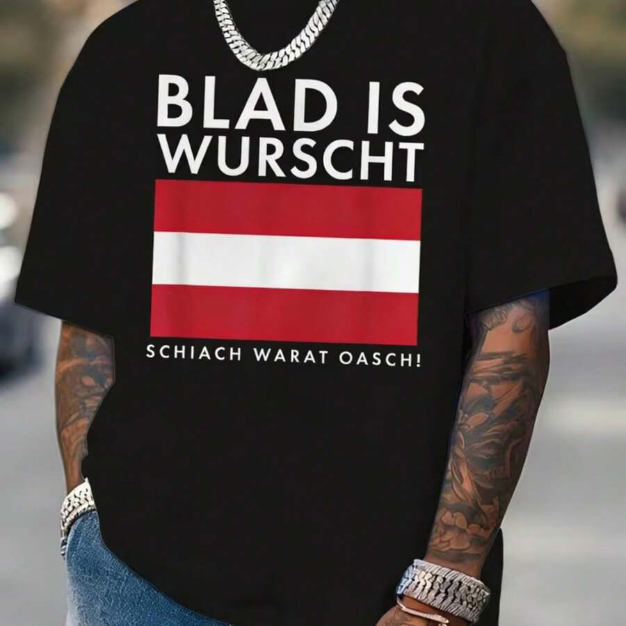 Printed T-Shirt For Men And Women - 黑色 - 查看 1