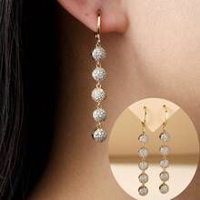 1 Pair Long Tassel Disc Earrings, Luxury Elegant Face-Slimming Dangle Earrings For Women, Versatile For Commuting - Earring - View 6