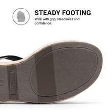 Women's Wedges Sandals - Classic Comfort - Black - View 10