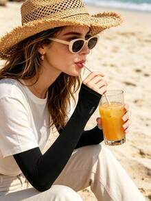 1 Pair Unisex UV Protection Arm Sleeves Ladies Breathable Sleeves Gloves, Outdoor Sunscreen Gloves, Retractable, Perfect For Summer - Multicolor - View 12