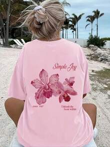 Camiseta de manga corta para mujer estilo vacaciones, elegante y casual, top de verano que combina con todo. - Negro - Ver 9