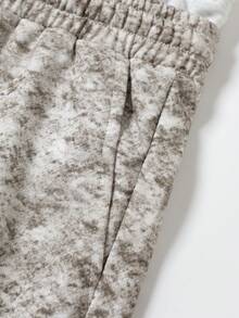 Vintage Distressed Dual-Layer Drawstring Loose Straight Leg Casual Pants, Men - Light Grey - View 6