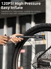 WEST BIKING 120PSI Bike Pump Schrader Presta Valve Bicyle Pump Mini Portable Air Pump Tire Air Inflator Bike Accessories - Multicolor - View 3