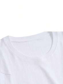 Nueva camiseta de moda para mujer con diseño de experimentos científicos - de manga corta, cuello redondo, hecha de tela de algodón puro elástico, top casual de verano, con coloridos patrones de prueba PCR, base blanca con estampados coloridos, una camiseta estampada de verano divertida y cómoda. Camiseta unisex de estilo vintage urbano, holgada, de algodón puro, de manga corta y cuello redondo. - Blanco - Ver 4