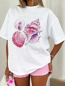2026VaVaLuxe Camiseta Casual Estampada de Manga Corta para Mujer, Camisetas Gráficas de Primavera Verano, Tops Frescos de Verano para Mujer, Ropa Fresca de Verano para Mujer - Blanco 18 - Ver 5