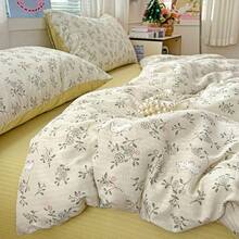 4pcs Bedding Set, Light Green Floral/Rabbit Print Duvet Cover Set With Romantic Rose Pattern, French Pastoral Floral Bedding Set, Comfortable And Durable, Suitable For All Seasons, Applicable For Home/Dormitory, Includes 1 Duvet Cover (No Filler), 1 Bed Sheet, 2 Pillowcases (No Filler) - Pastel Green - View 8