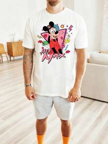 Max And Roxanne Matching Disney Shirts, A Goofy Movie Powerline Shirt For Couple, Vintage Disney World Tee, Max Goof Roxanne Tee, Lovers Tee  Disney Oversized T-Shirt - 男士T卹 - 查看 2