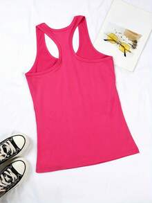 Disney Summer Breathable Trailer Print, Women'S Round Neck Sleeveless Vest, Fashionable And Versatile Items Suitable For Home Travel, Comfortable And Loose Fit For Daily Exclusivity - 玫紅色 - 查看 2