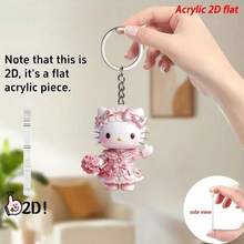 1件裝花束2D壓克力鑰匙圈，中性實用美觀創意鑰匙環，節日禮物裝飾鑰匙吊飾，汽車鑰匙圈，背包與錢包鑰匙圈，可愛女性鑰匙圈，女性汽車配件，返校季，墨西哥節日必備，情人節禮物，粉色鑰匙圈，齋月禮物，居家裝飾，包包掛飾 - 彩色 - 查看 1