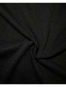 -Men's Loose-Fitting Black And White T-Shirt With Pudding Dog Print - Black - View 6