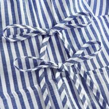 Striped Tank Mini Dress For Women With Deep V Neck And Pencil Hem Design, Summer,Summer Dresses For Women,Vacation Outfits Woman,Beach Outfits For Woman,Going Out Tops Women,Office Outfits For Women,Casual Dresses For Woman,Sexy Outfits For Women Lace Up Dress Tie Front Dress Blue And White Striped Dress - Azul y blanco - Ver 8