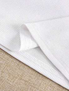 Top de tirantes con bordado de ballena para mujer, chaleco bordado con ribete de concha a la moda - Blanco 5 - Ver 3