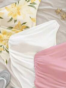 Set de 3 blusas casuales con estampado floral, adecuadas para el verano - Multicolor 9 - Ver 10