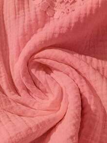 Mono informal con cuello en V y estampado floral para mujer talla grande - Rosa - Ver 3